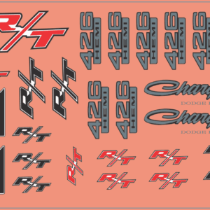 Dodge Charger R/T Hemi ?6-Pack? Waterslide Decals ? Muscle Car Racing Livery Decal Set | MMD