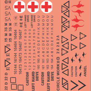 Australian Army ASLAV Decals #2 | Generic TAC Markings & Extras Scale Model Water Slide Decals ? Model Mate Decals