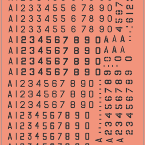 RAAF A-Series Numbers Black Decal Set | Model Mate Decals