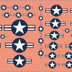 US Air Force National Star Insignia Waterslide Decals ? Military Aircraft Markings Scale Model Decal Set | MMD